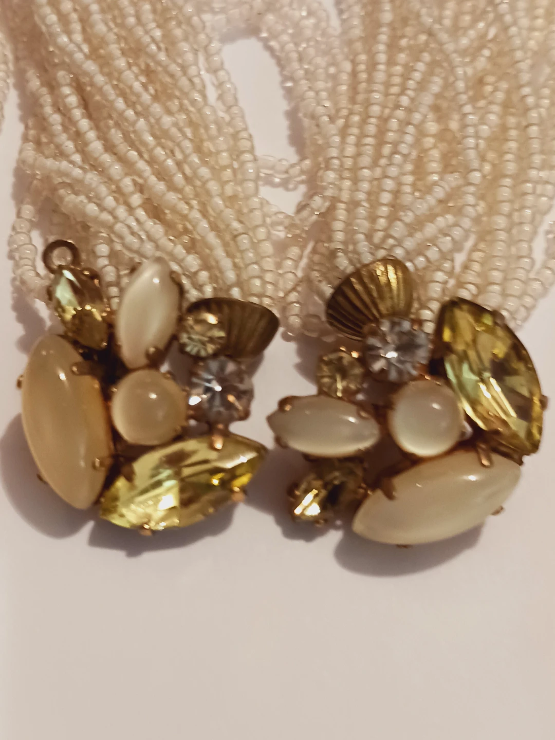Multi-Strand Seed Bead Necklace with Gemstones  Clasp - photo 3