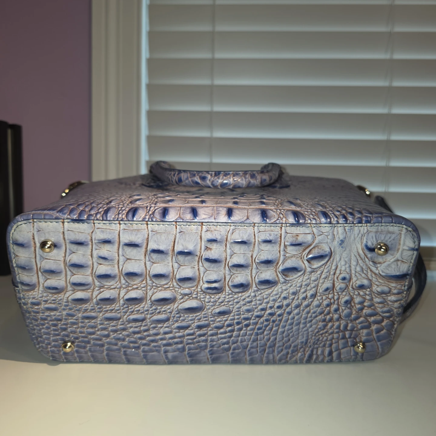 Brahmin Blue Embossed Leather Handbag - photo 3