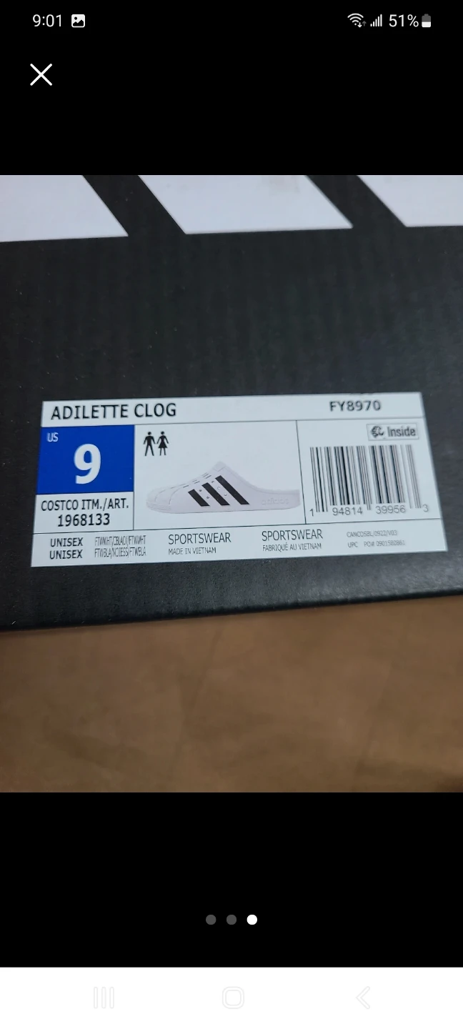 Adidas Adilette Clog Shoes White Men Size 9 - photo 3