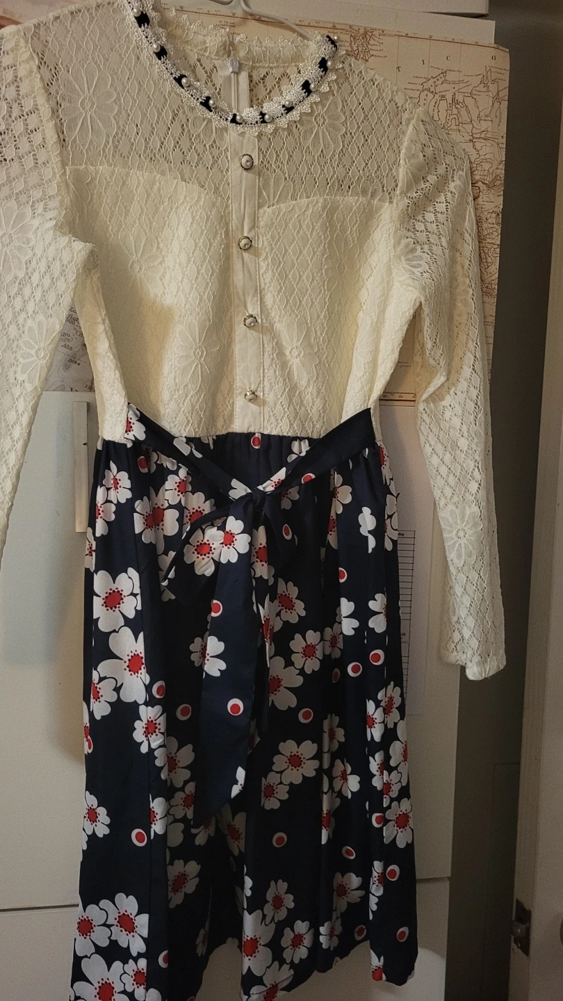 Floral Lace Accent Dress