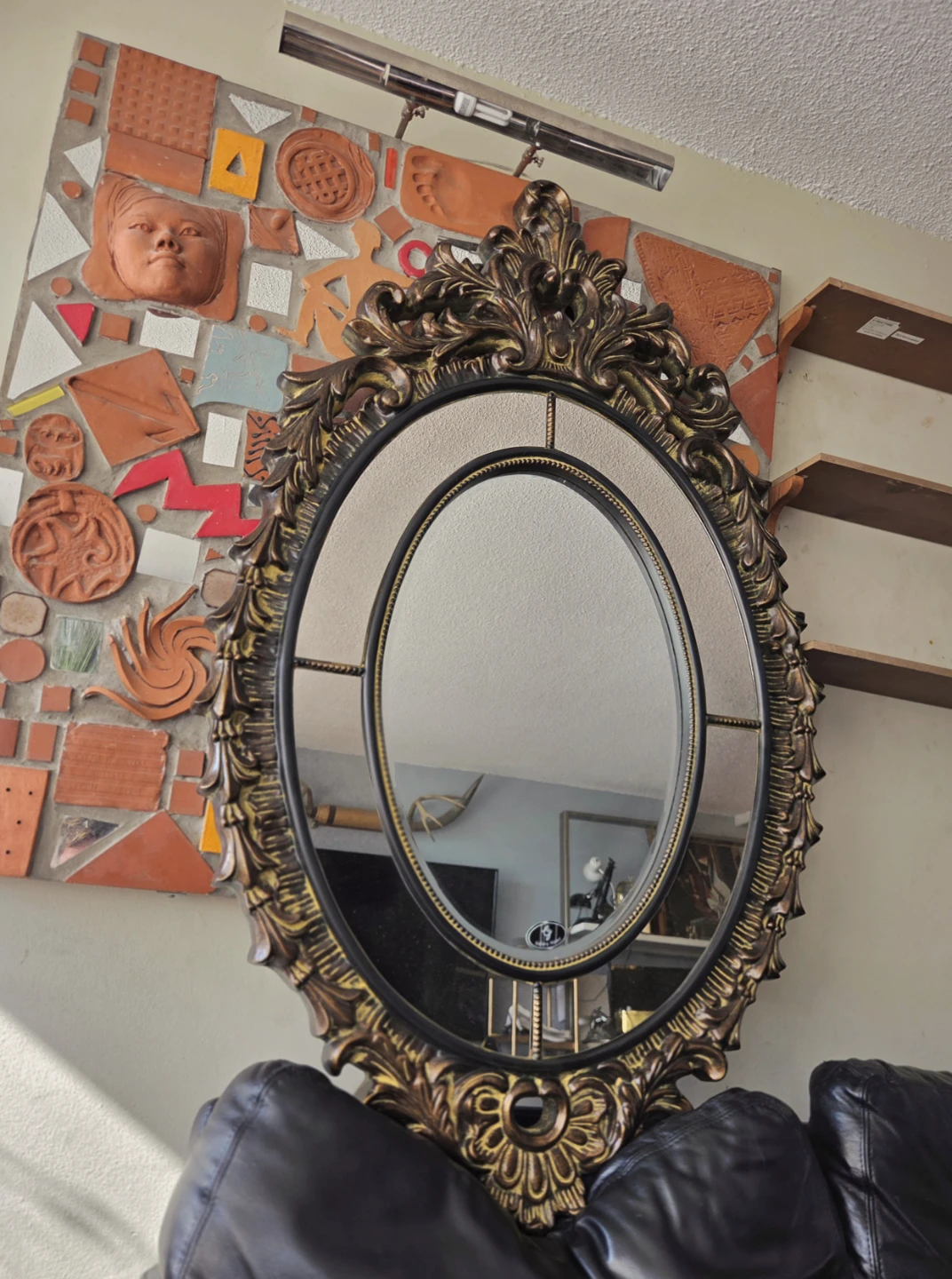 XL (66" × 42") Ornate Decorative Oval Wall Mirror