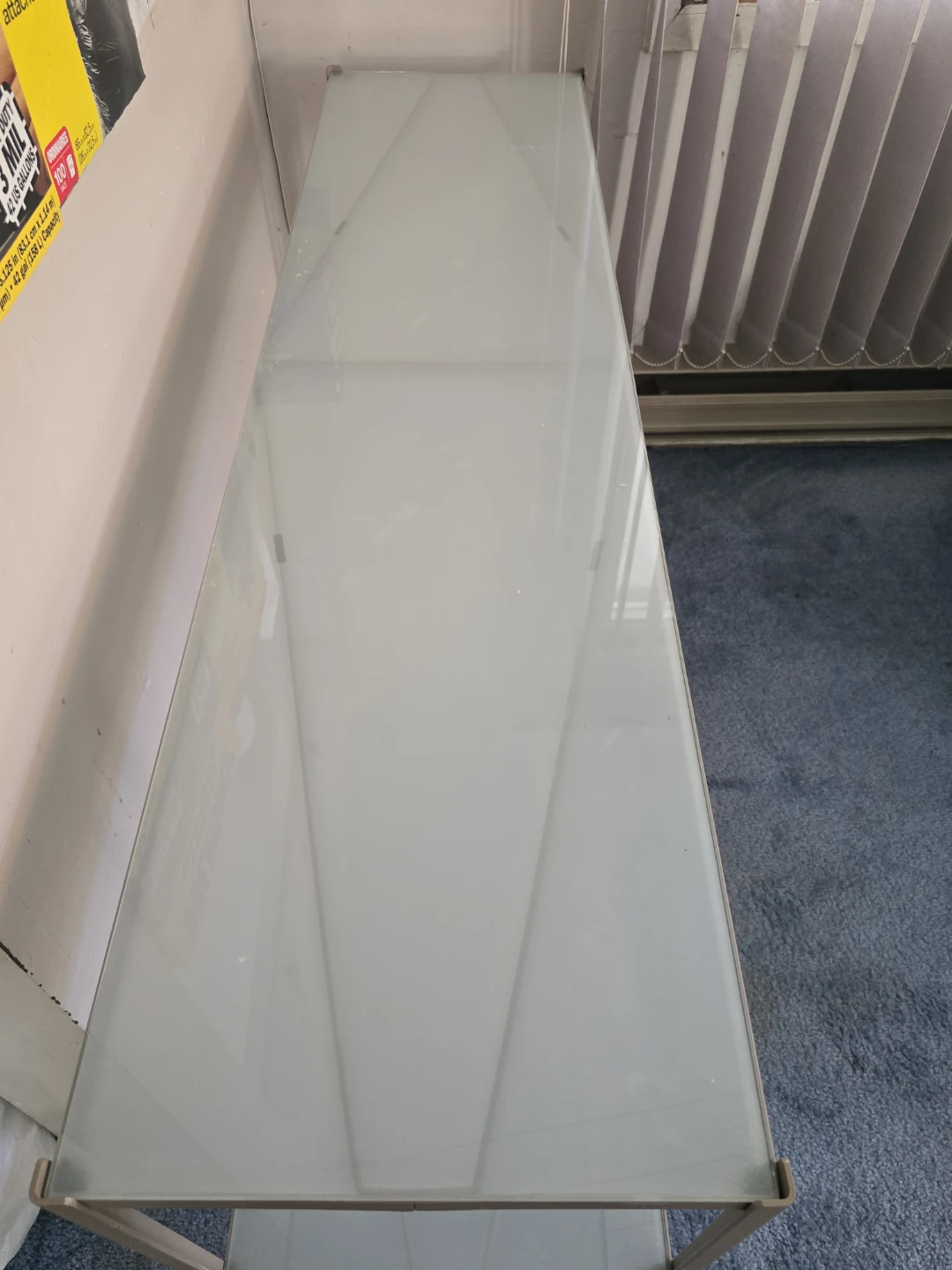 Metal and Frosted Glass Console Table - photo 4