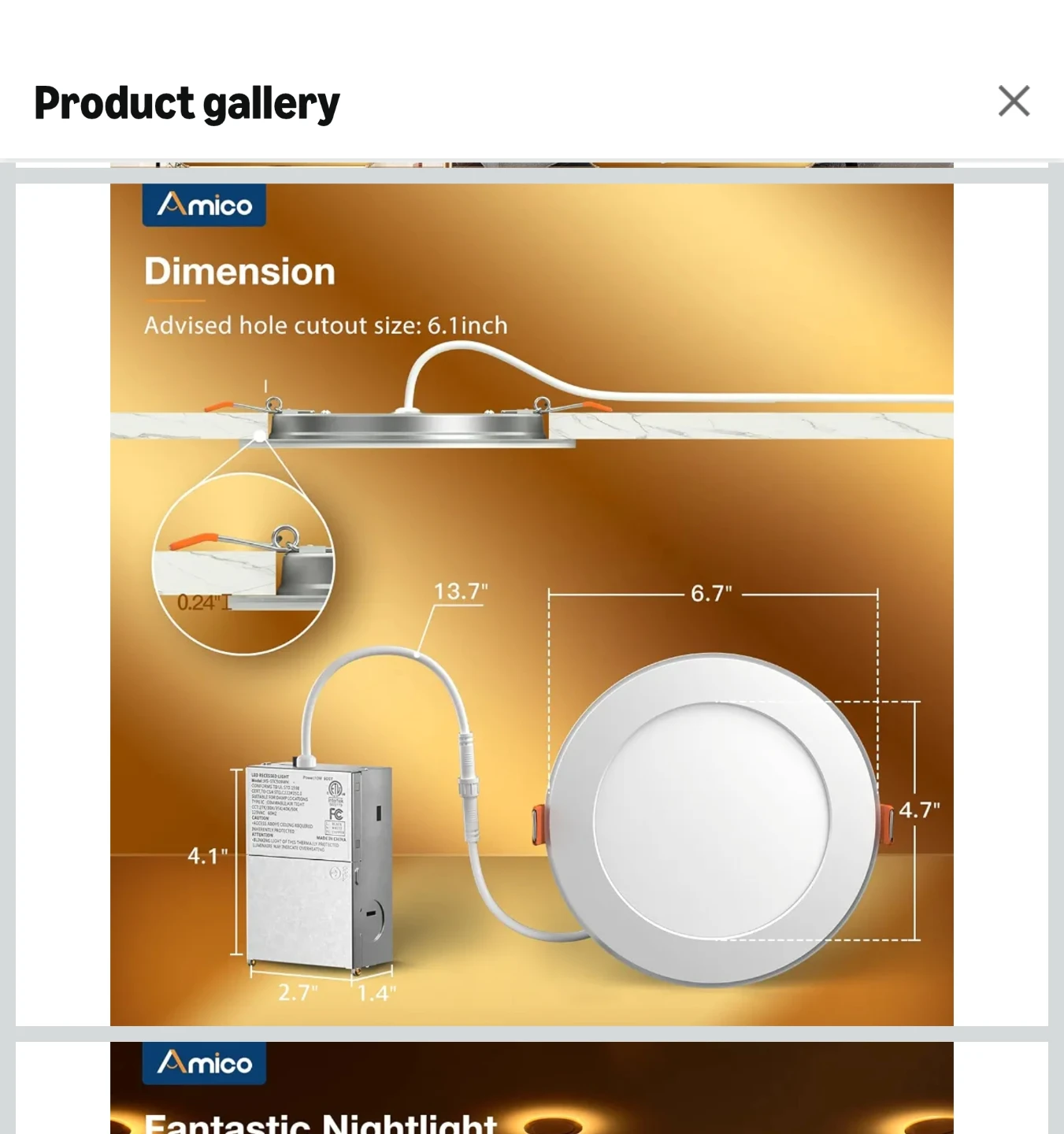Amico LED Recessed Downlights with Night Light Mode - photo 5