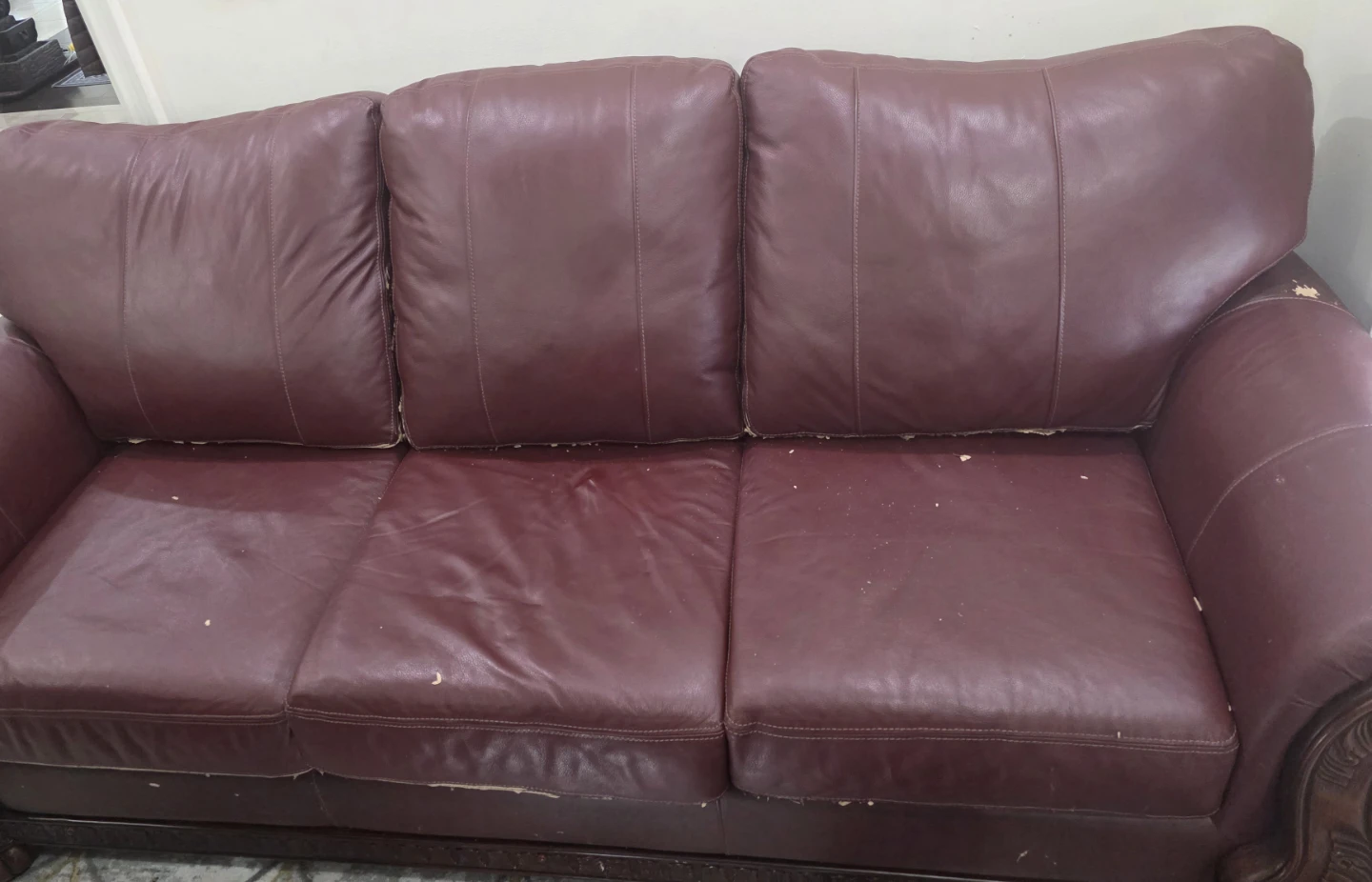 Classic 3-Piece Burgundy Sofa Set