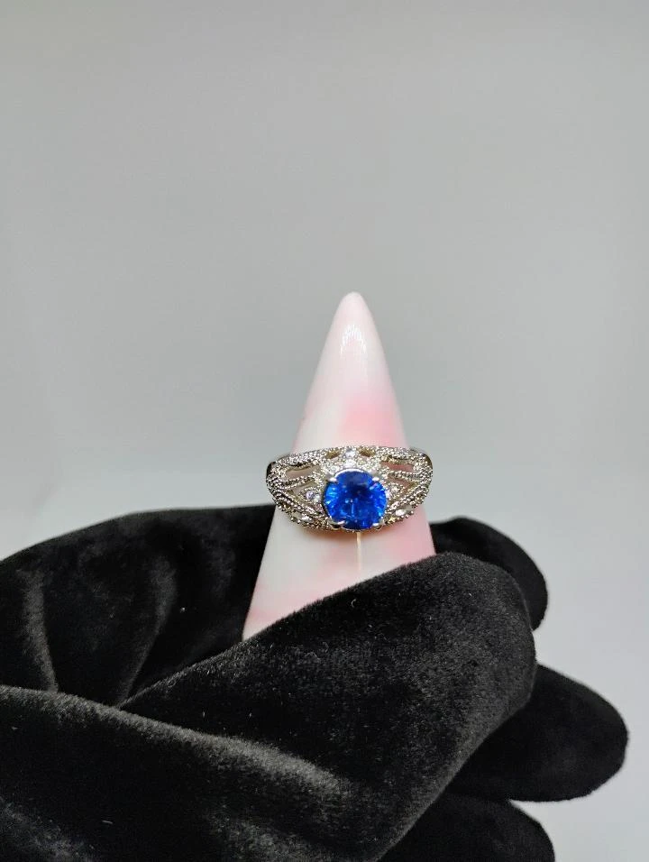 Blue Vintage Flawless Details 925 Ring