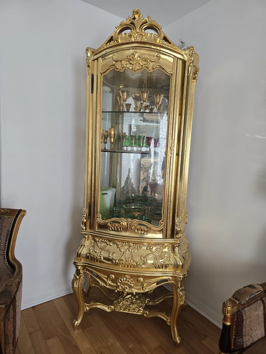 Ornate Gold Display Cabinet