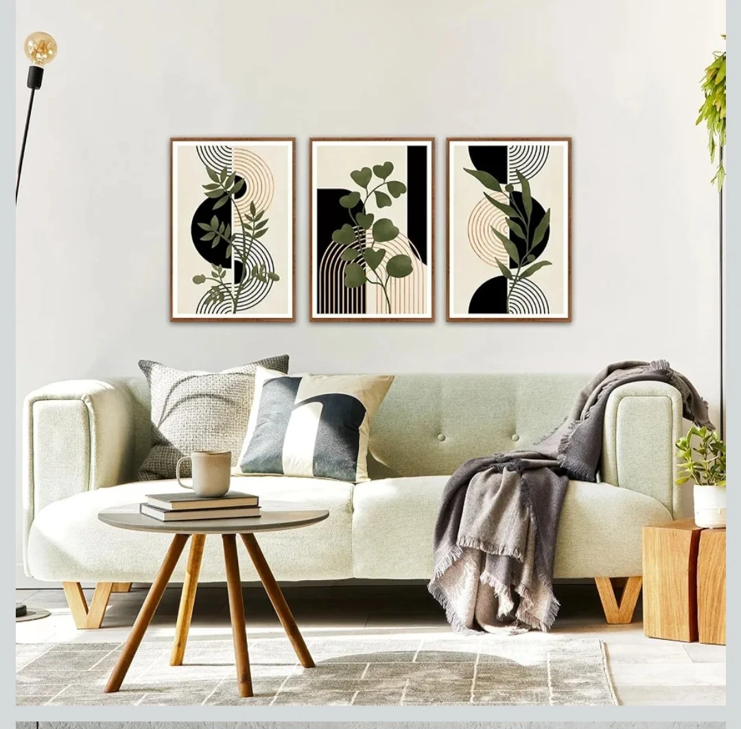 Wood Framed Art Deco Wall Art -Green