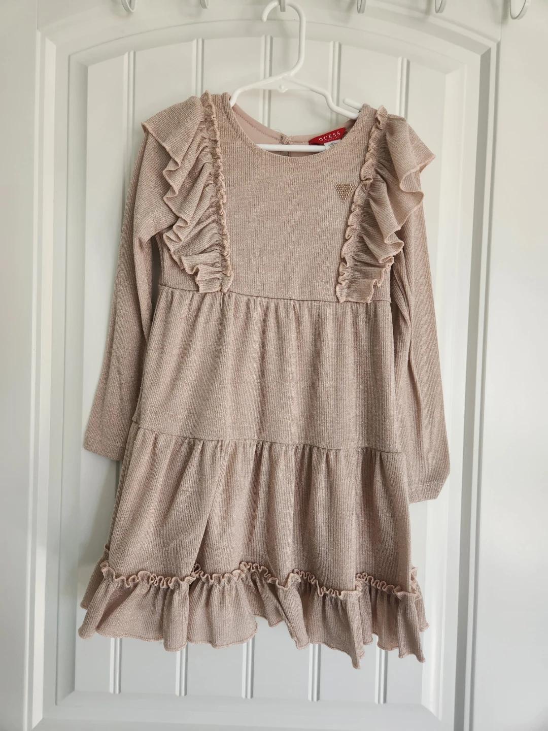 Guess Girls Shimmer Ruffle Dress - Size 6