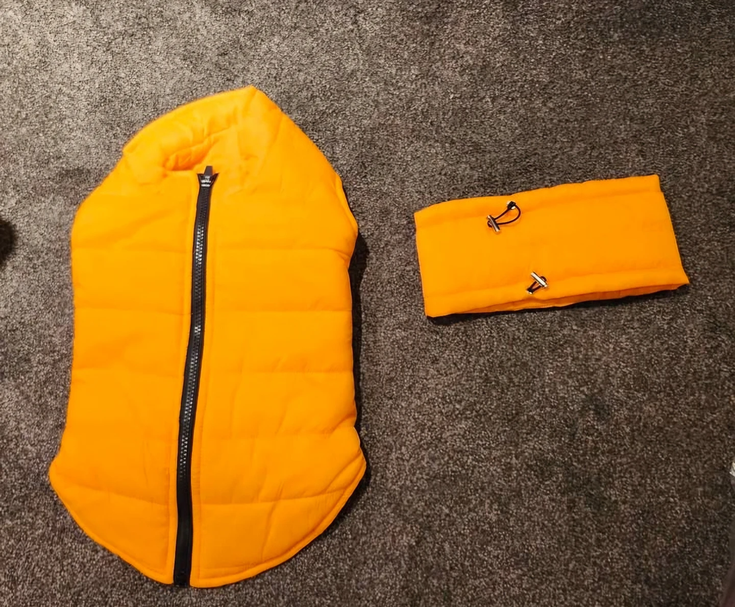 Orange Puffer Dog Vest 🏈