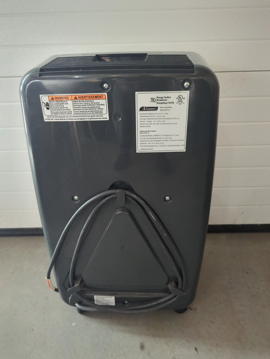 Garrison 70-Pint Dehumidifier - photo 3