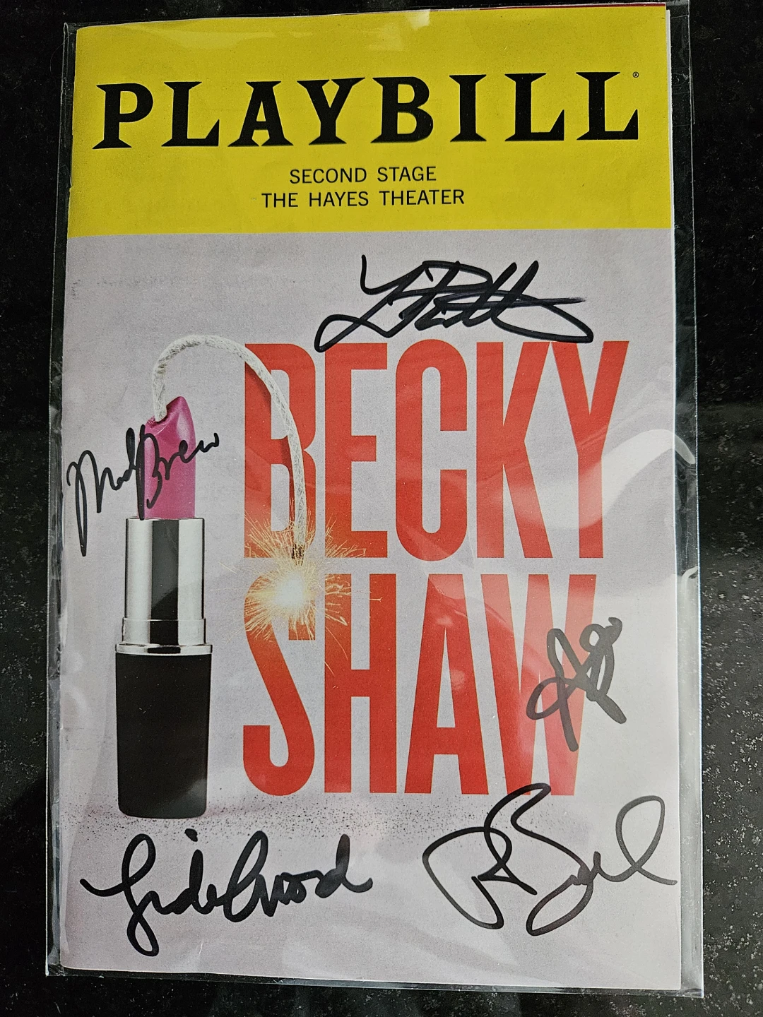 Becky Shaw Broadway Playbill Autographed