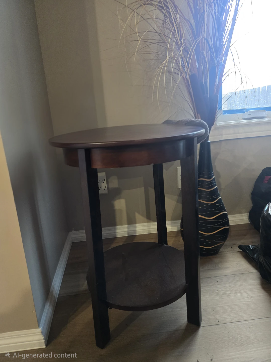 3 Round wooden side table