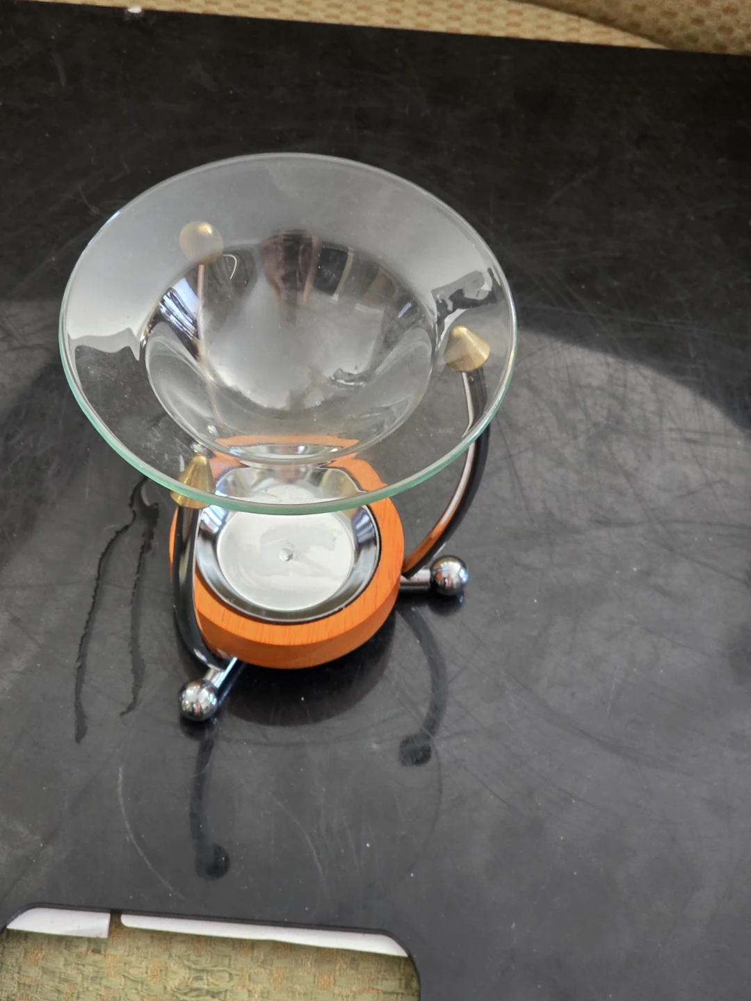 Glass and Wood Oil Burner
