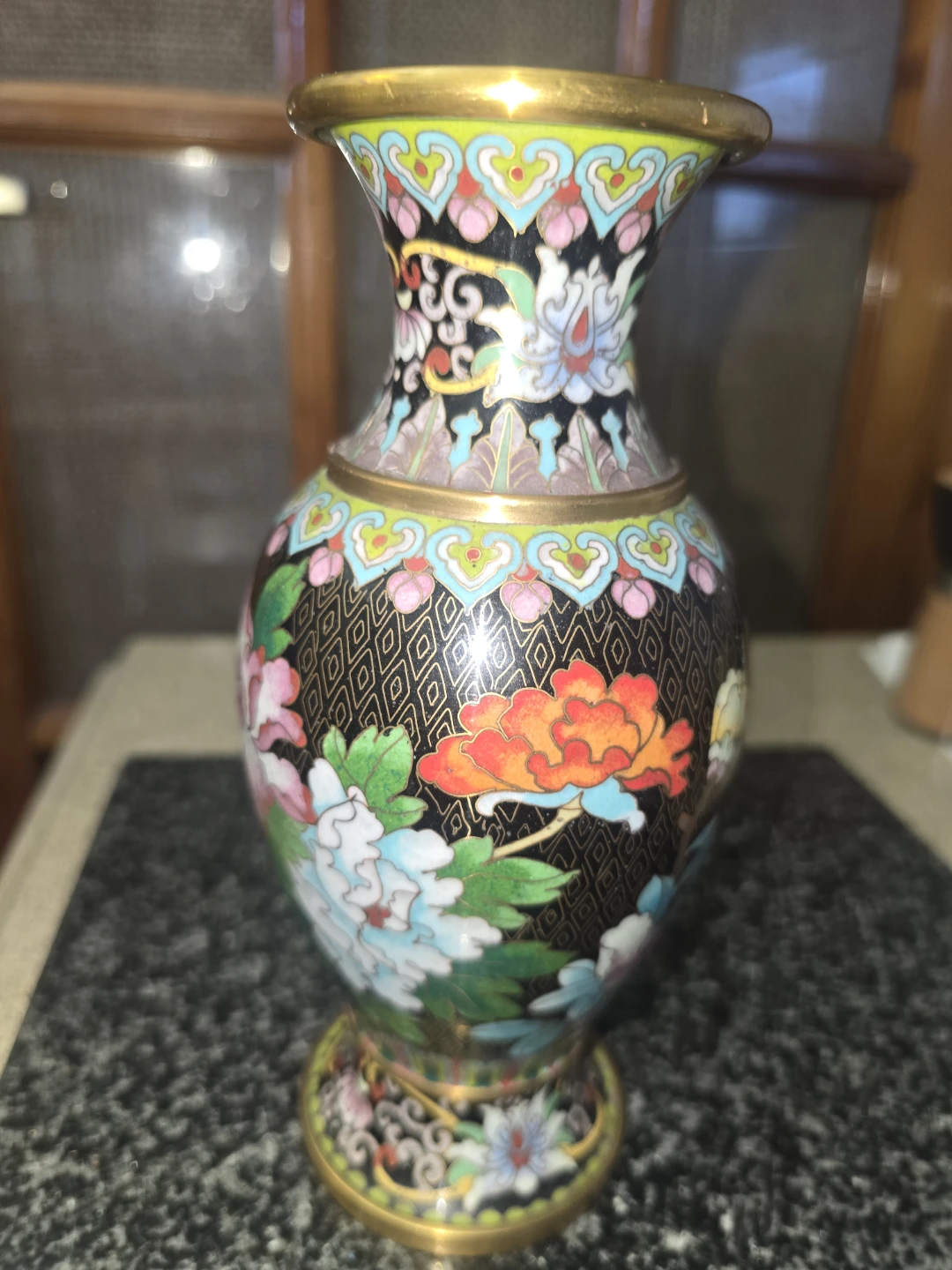 Cloisonné Enamel Floral Vase 8 inches Tall - photo 3