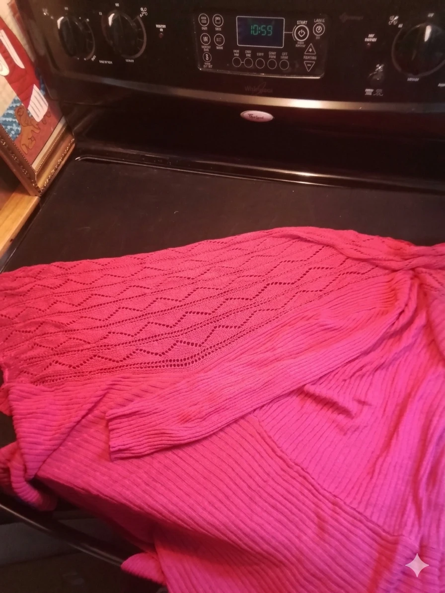 LAVENA Fuchsia Rib-Knit Open Drape Draped Cardigan - photo 3