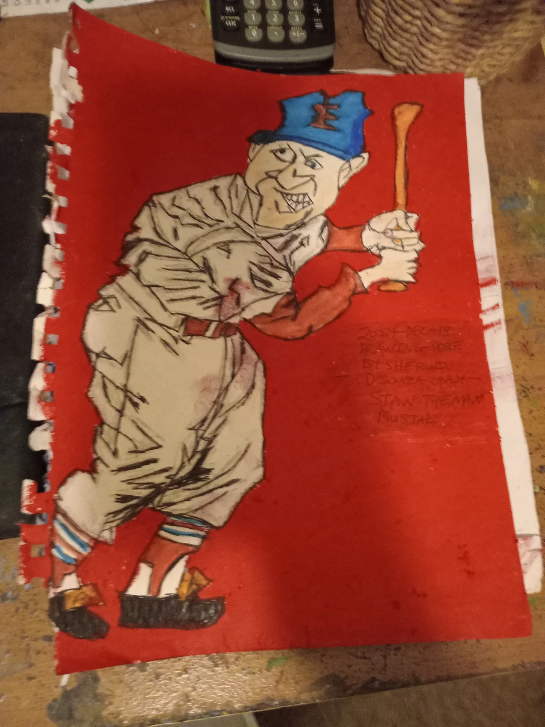 STAN MUSIL DRAWING BY CUSTOM ARTIST SHERWIN - photo 3