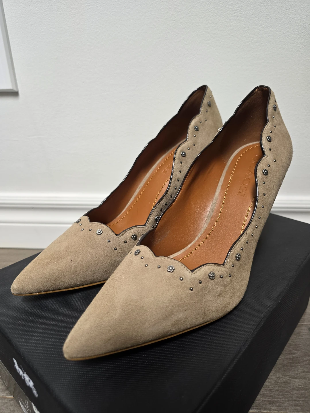 Coach Waverly 85 Suede Heels - Size 9