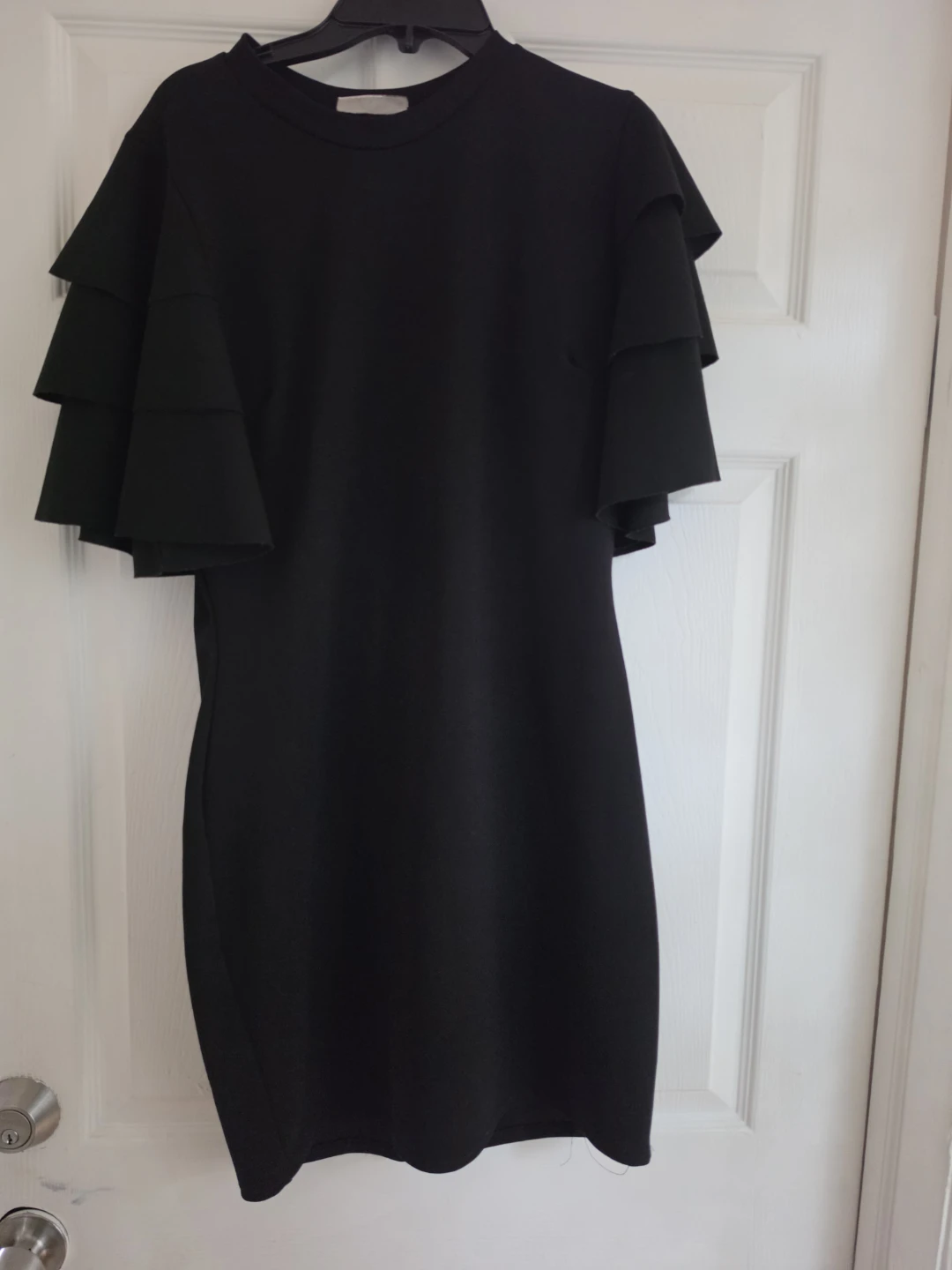 Black Ruffle Sleeve Dress