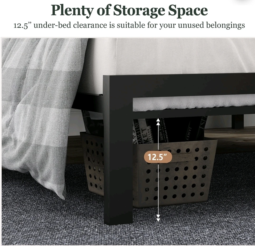 King Size Metal Bed frame and Mattress. - photo 2