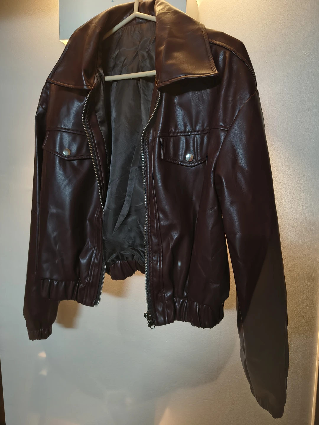 *Medium Burgundy Motorcycle Jacket - NEW - $50 OBO* - photo 4