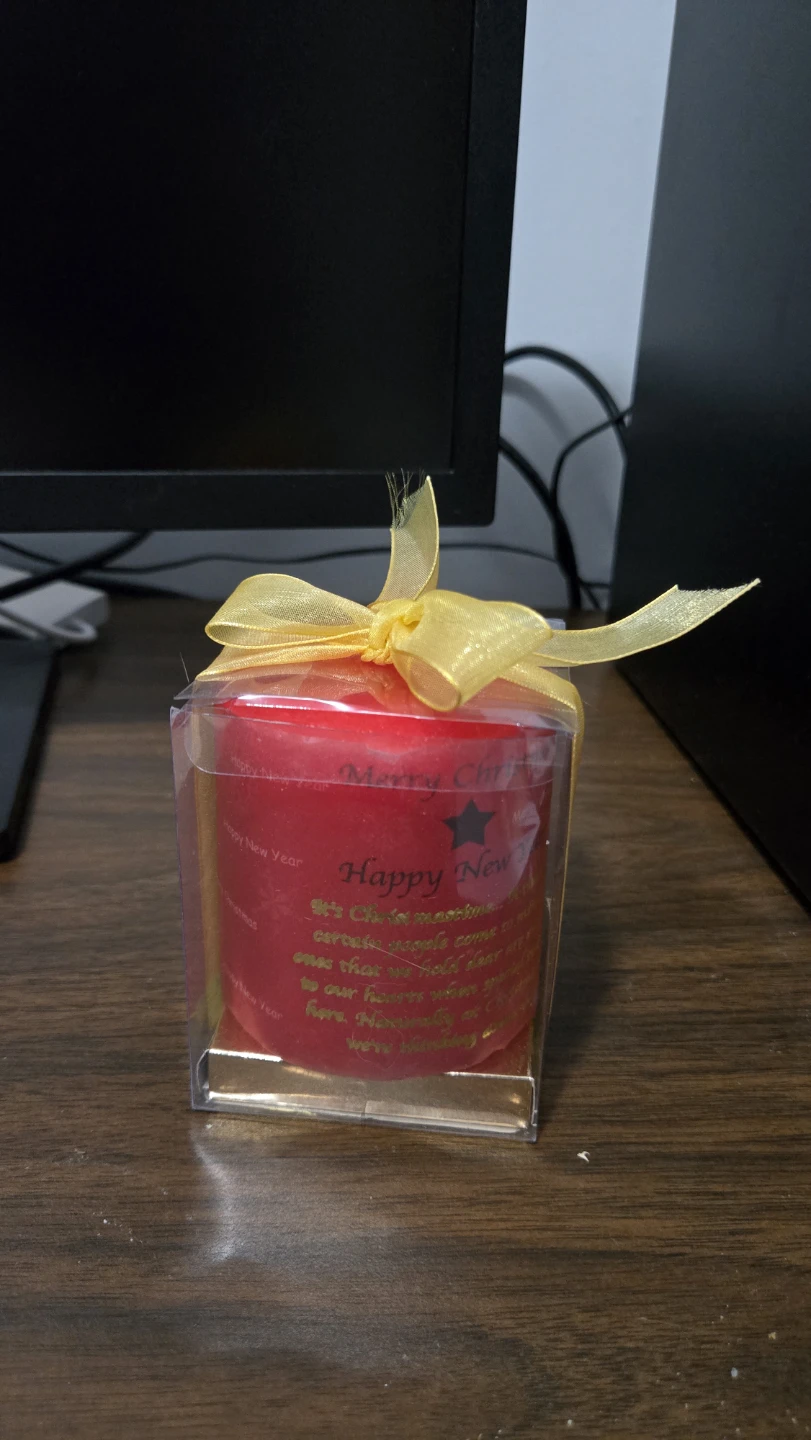 Red Christmas Pillar Candle