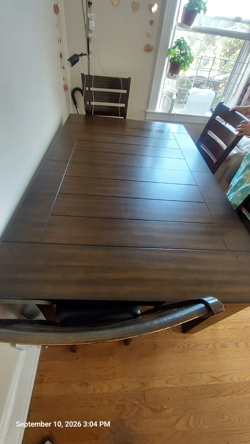 Dark Wood Dining Table with 4 Chairs - photo 4