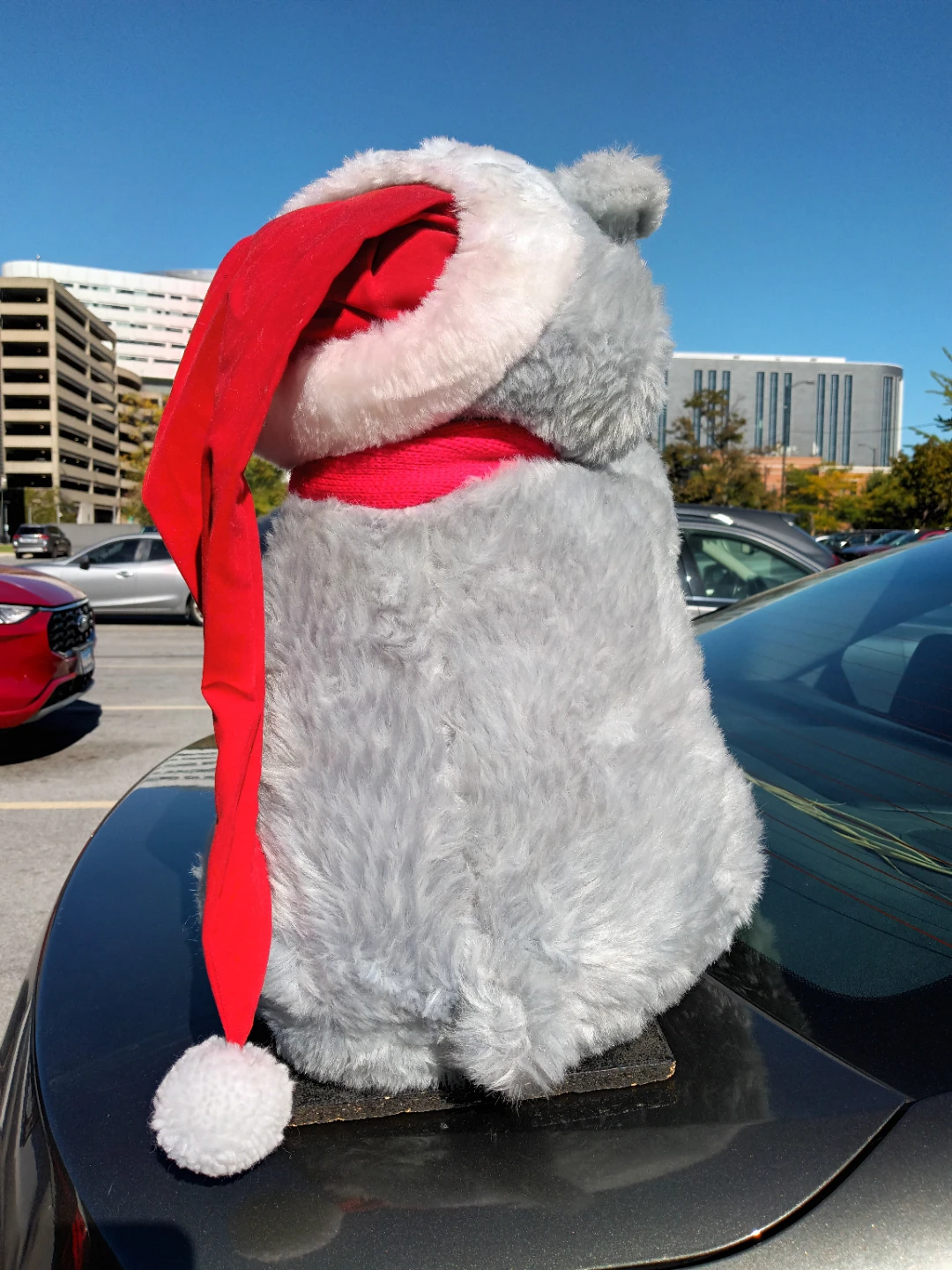 Plush Gray Christmas Teddy Bear - photo 2