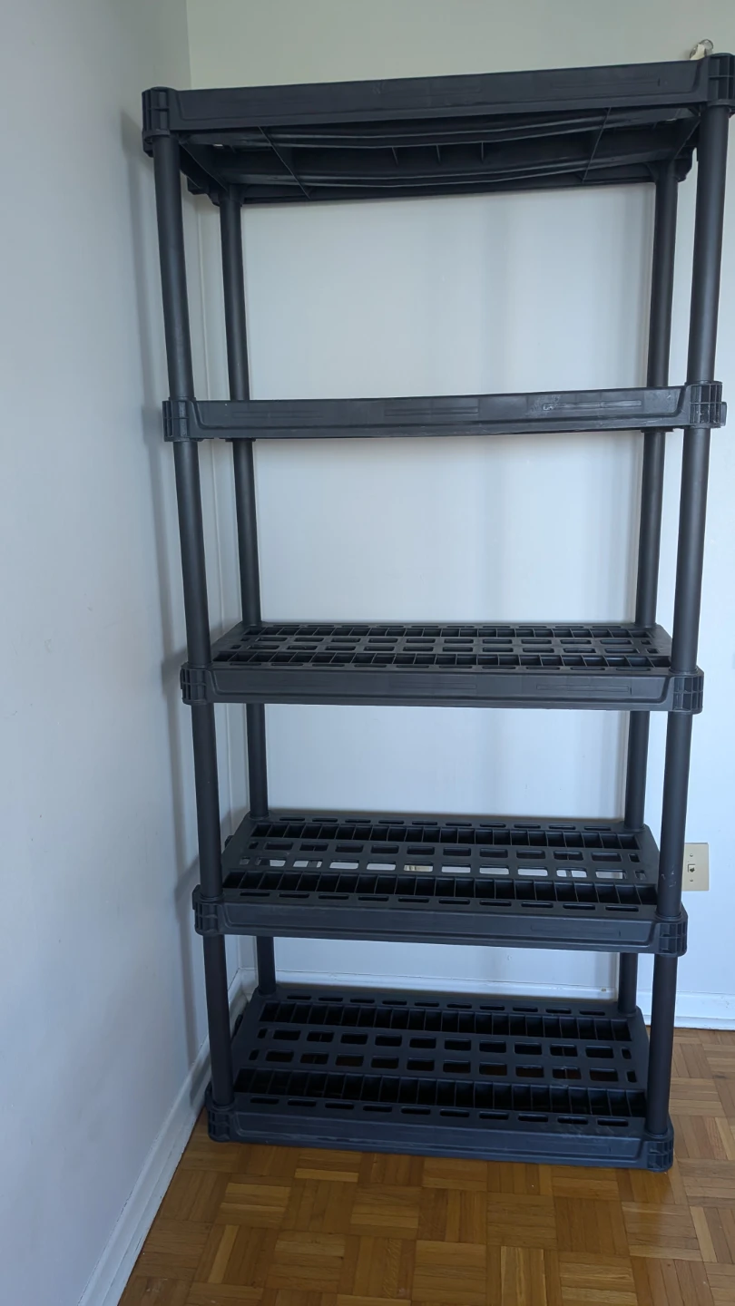 Black 4-Tier Plastic Storage Shelving Unit - photo 2