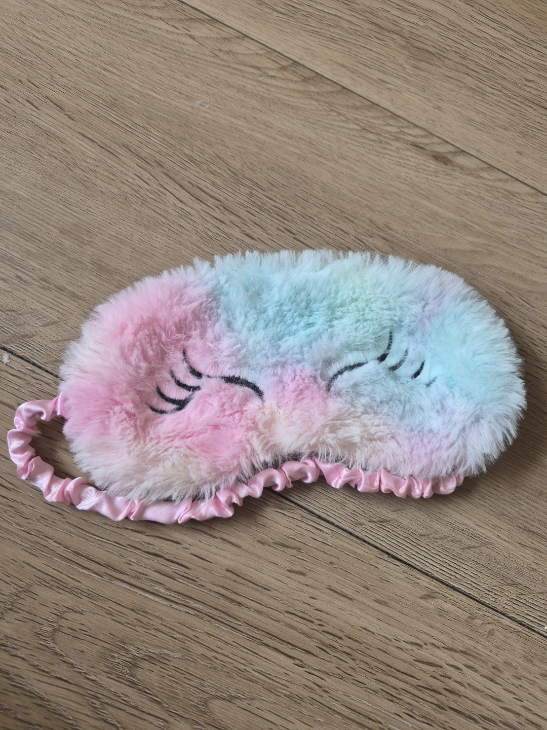 Fuzzy Rainbow Sleep Mask