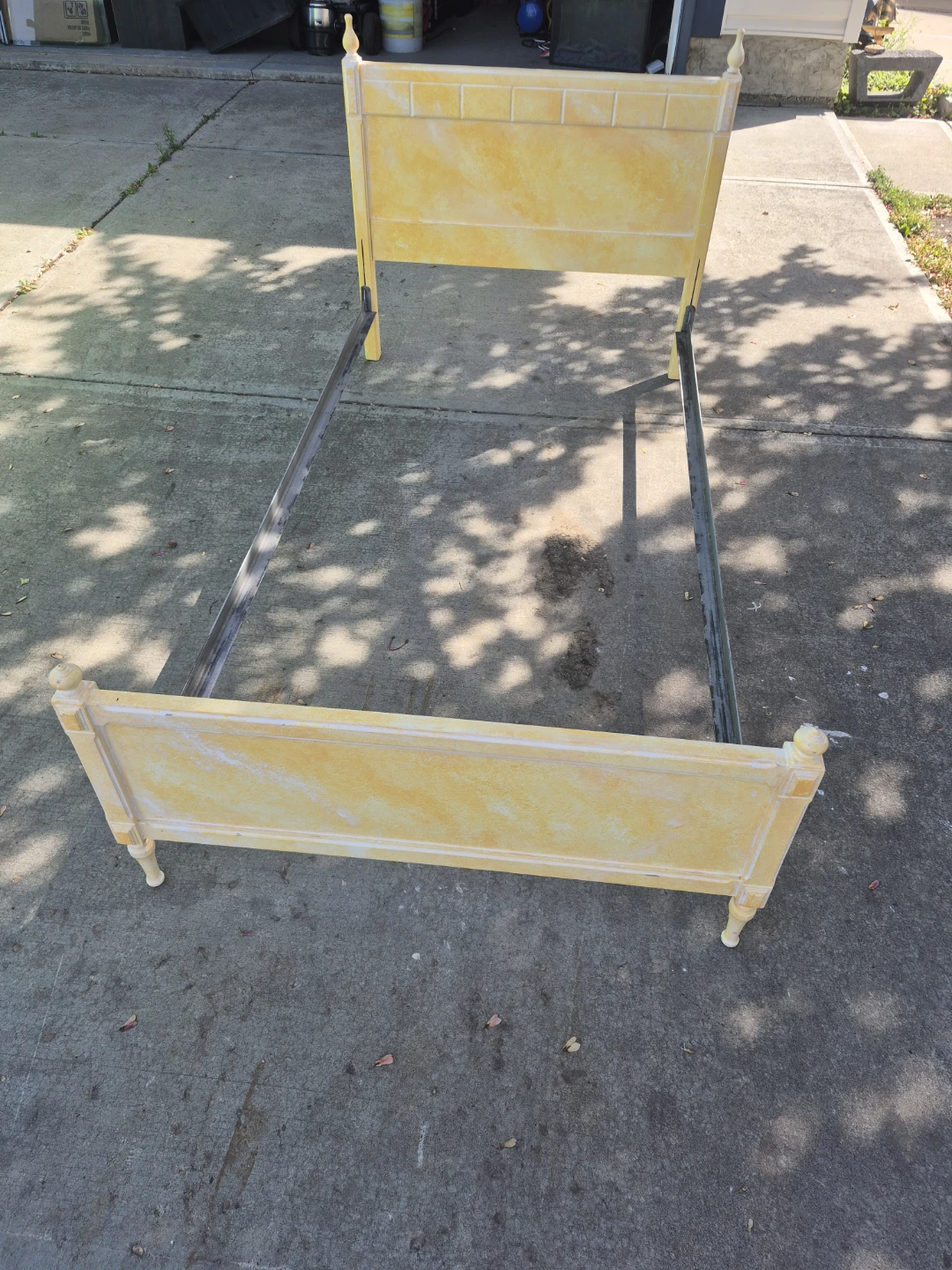 Yellow Single Bed Frame and Mirror