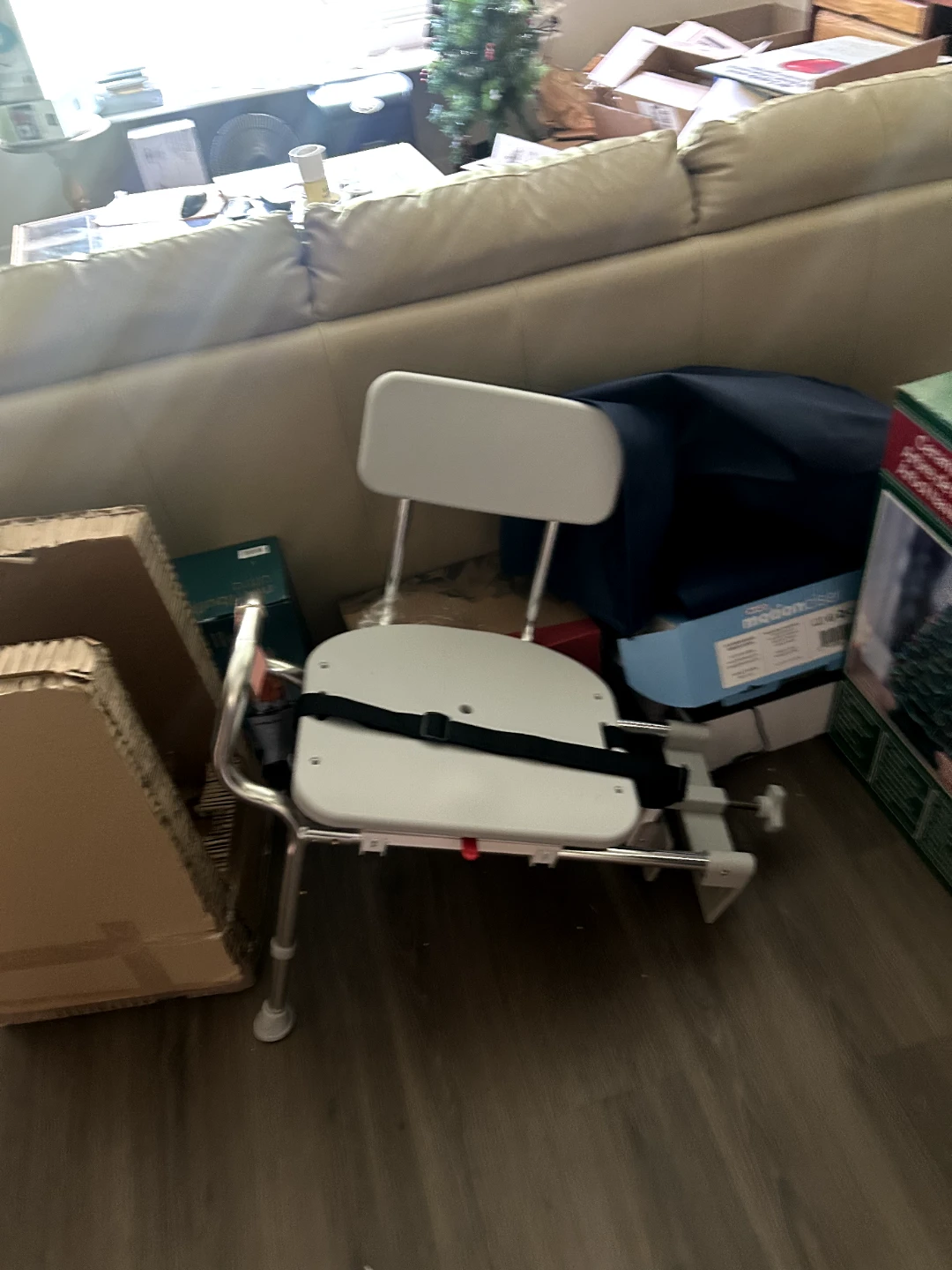 White Shower Chair with Backrest