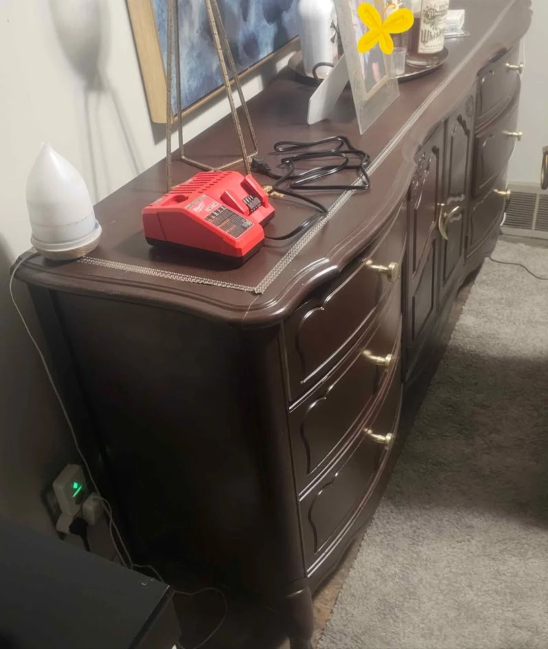 Traditional dark wood buffet sideboard