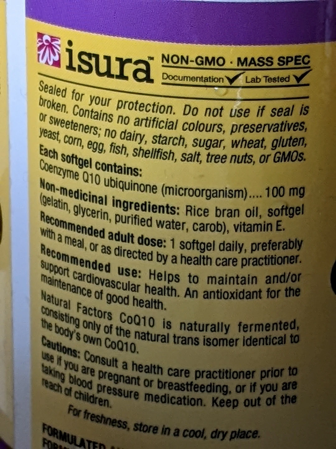 NEW Natural Factors Coenzyme Q10 100mg 120 Softgels - photo 3