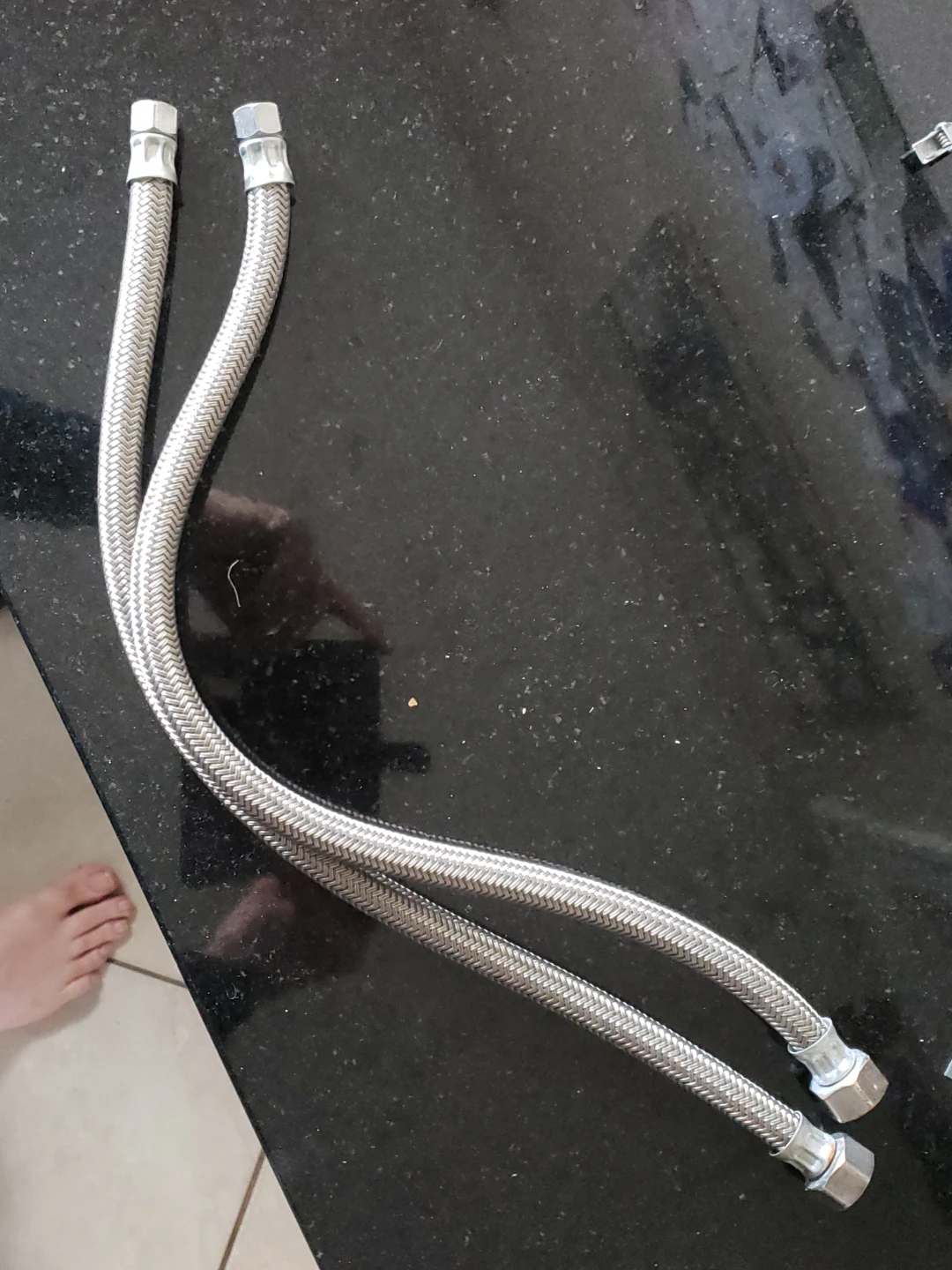 Two Stainless Steel Braided Water Supply Hoses