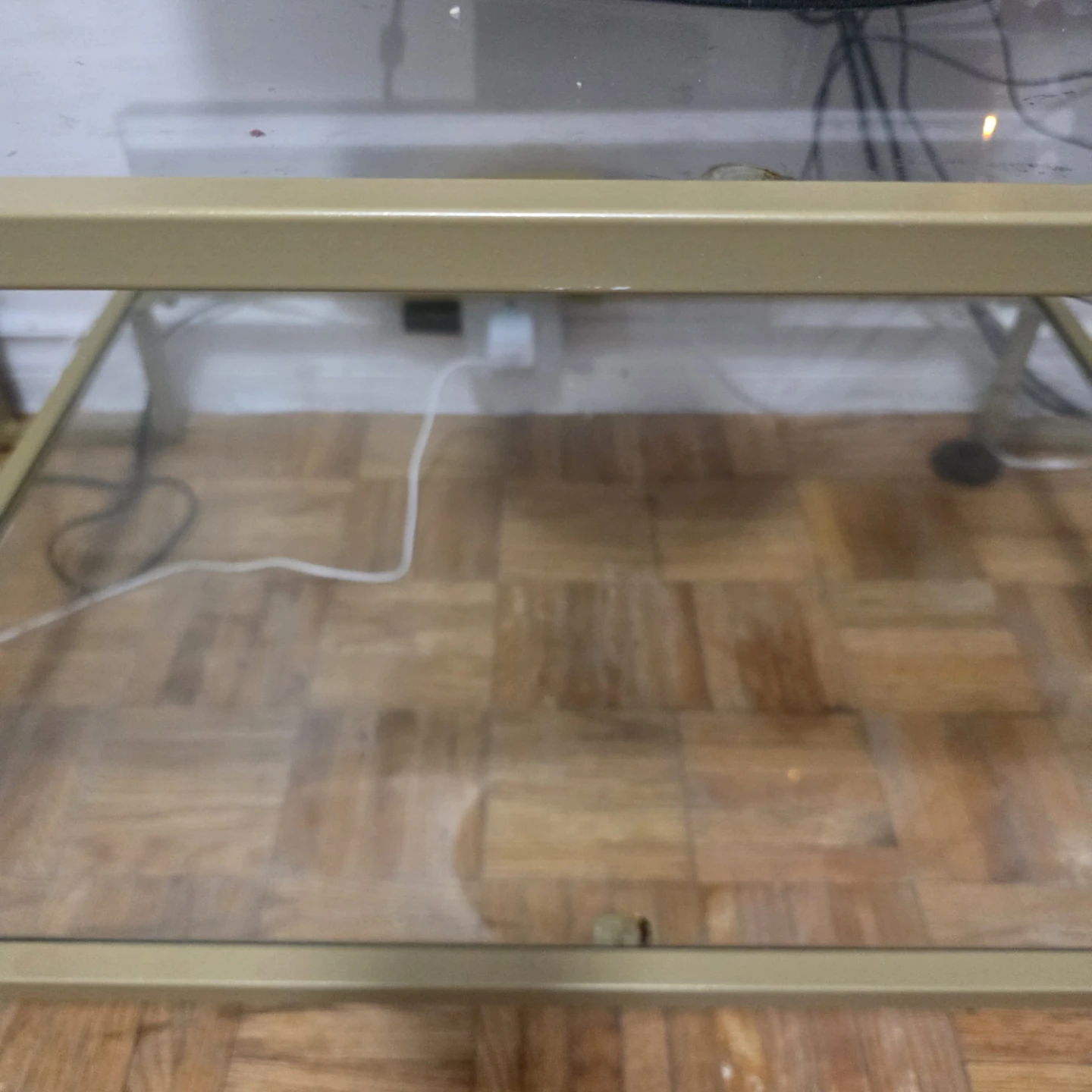 Gold Metal and Glass Coffee Table - photo 2