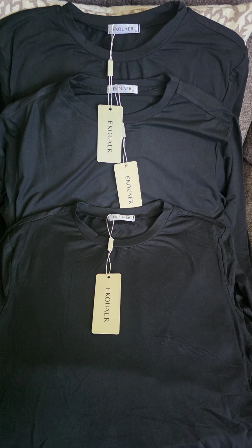 3 New Ekouaer Black Long-Sleeve Shirts $20 each - photo 5