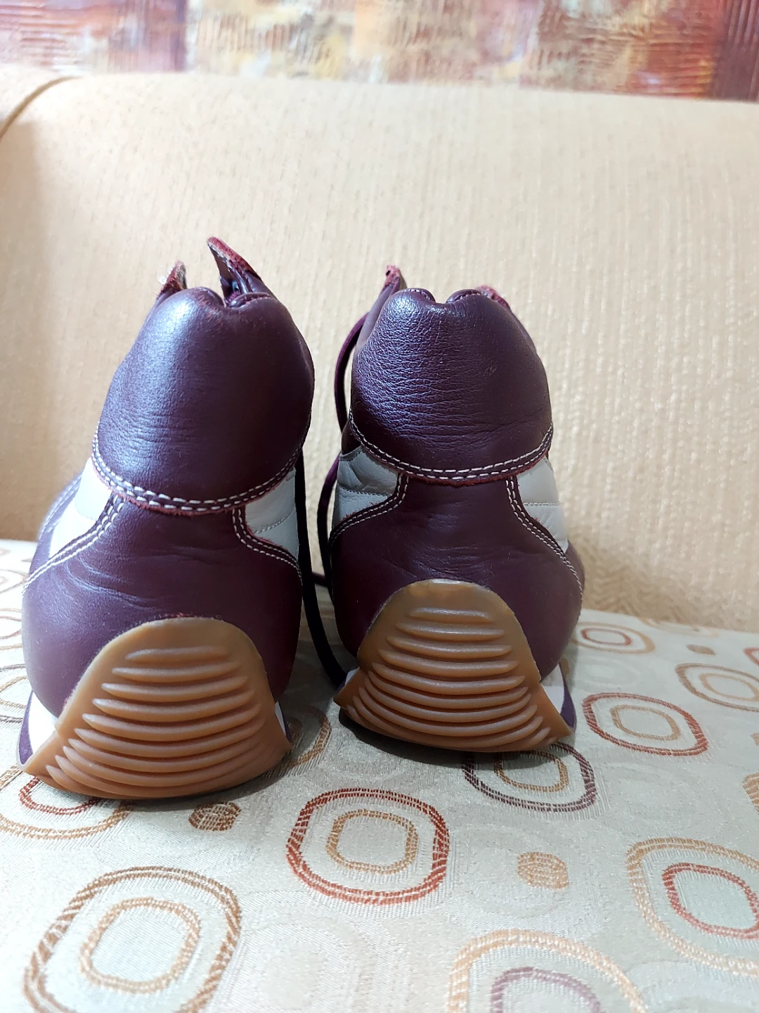 FILA Mid-Top 100% Leather Shoes Burgundy - photo 4