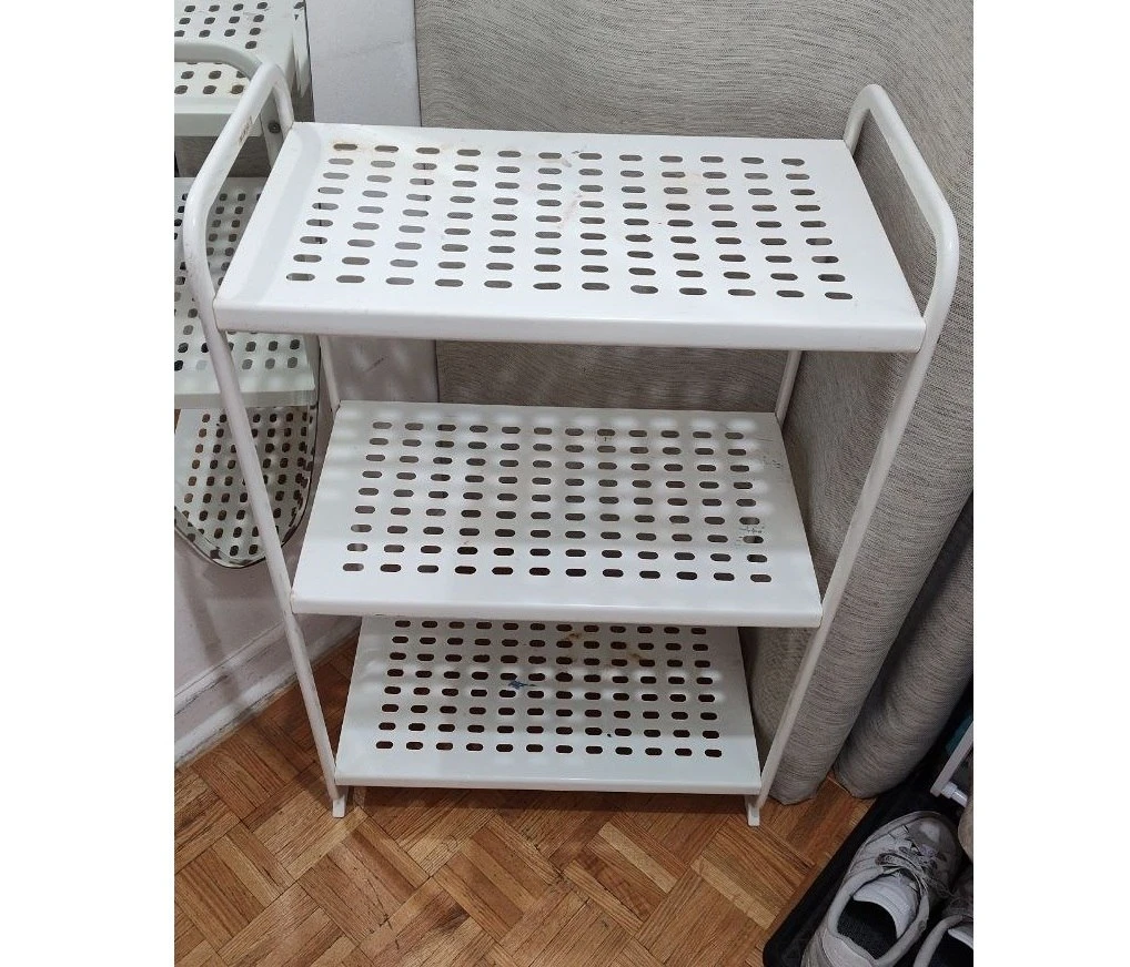 IKEA MULIG 3-Tier White Metal Shelving Unit