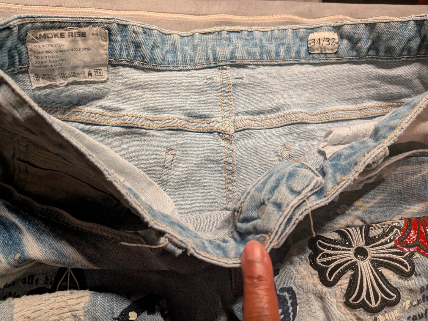 Smoke Rise Distressed Jeans Size 34/32 - photo 3