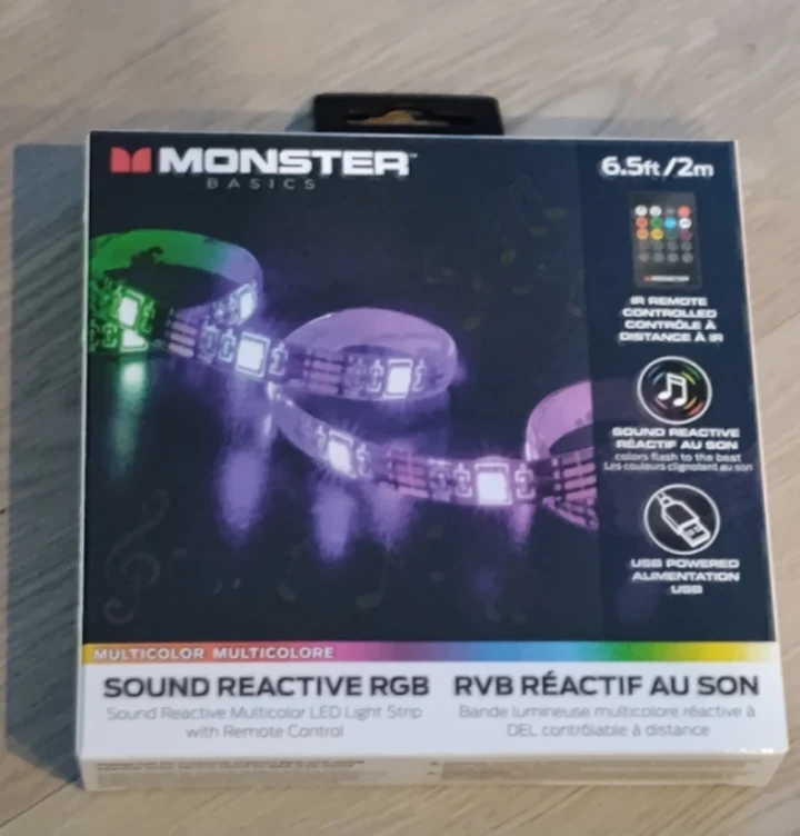 Monster Basics Sound Reactive RGB LED Light Strip