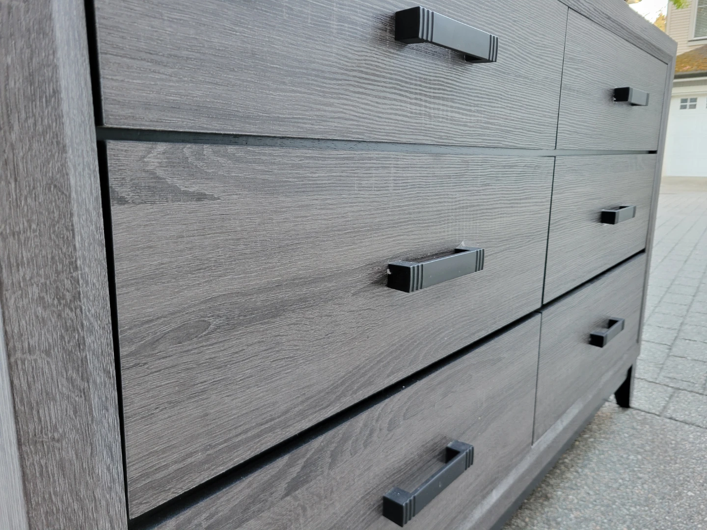 Beautiful Modern Charcoal Grey 6-Drawer Dresser with Mirror - photo 4
