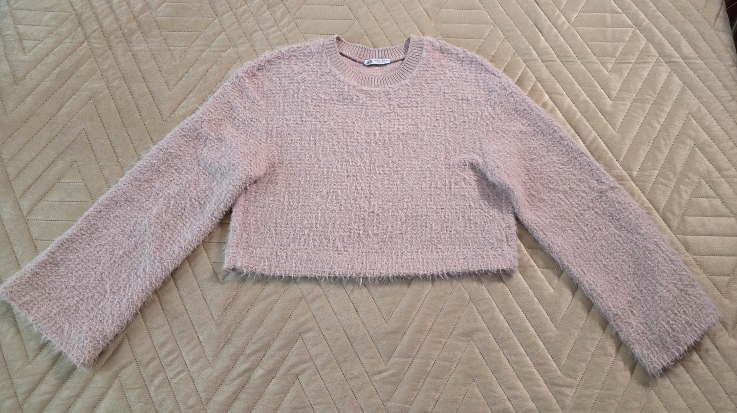 Zara Pink Textured Sweater Size Small