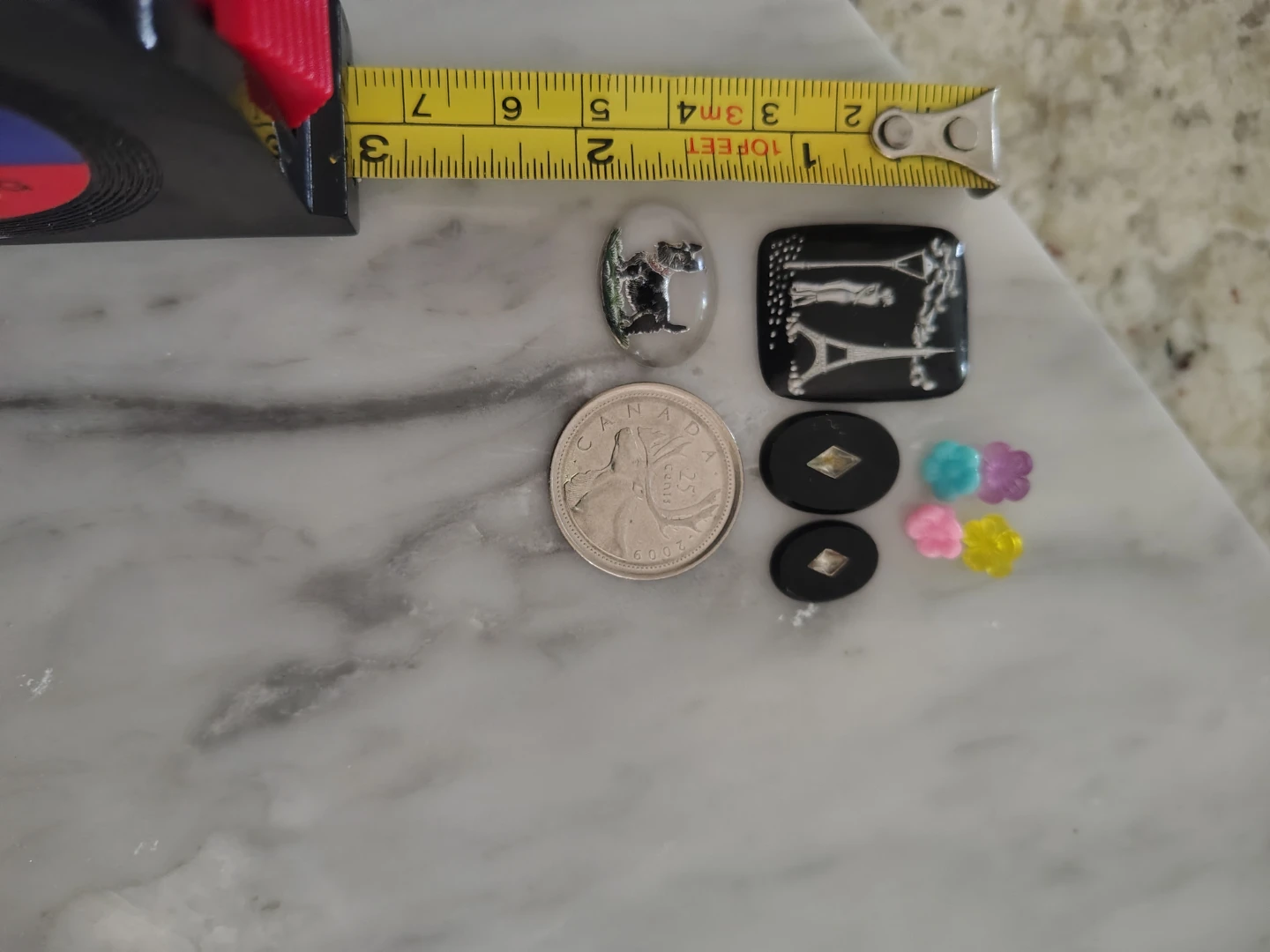 “400+ RARE VINTAGE CABOCHONS  - SCOTTY DOGS, PARIS, FLOWERS - photo 3