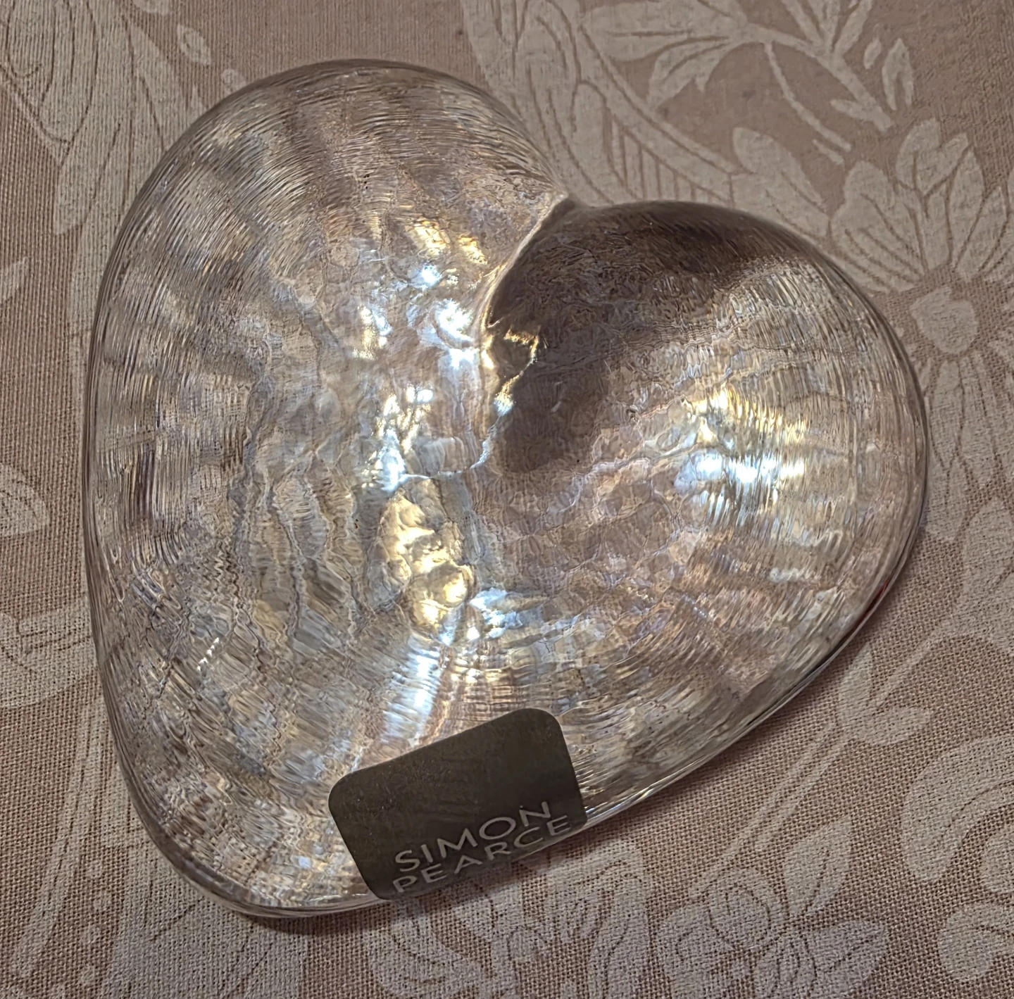 Simon Pearce Glass Heart paperweight 3.5 in - photo 3