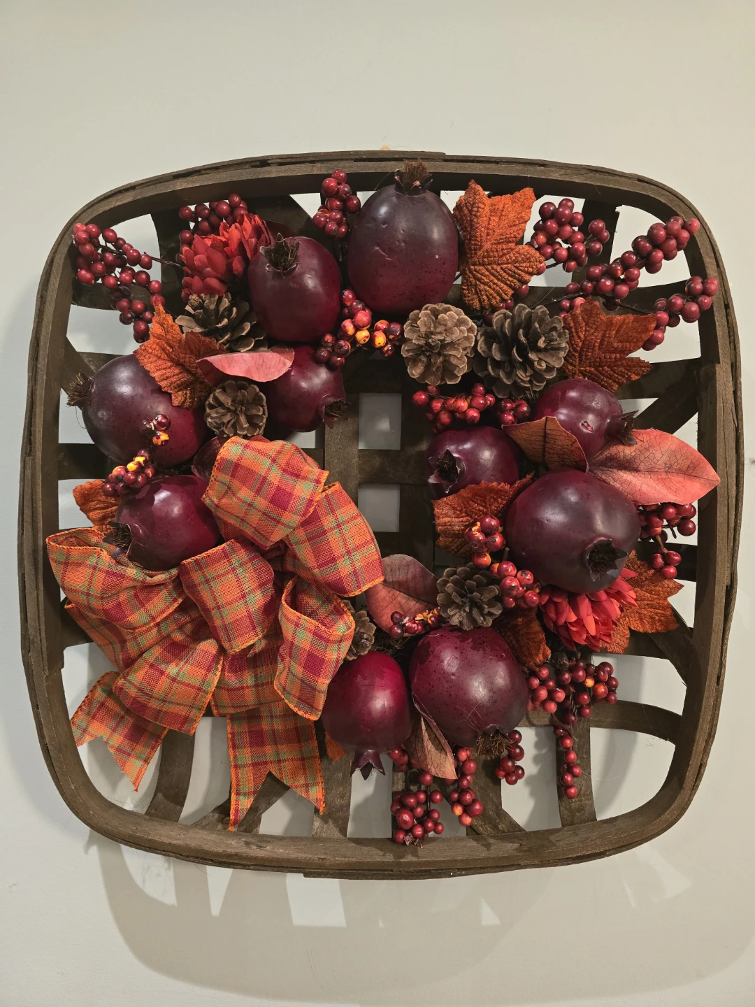 Autumn Themed Wreath in Basket
