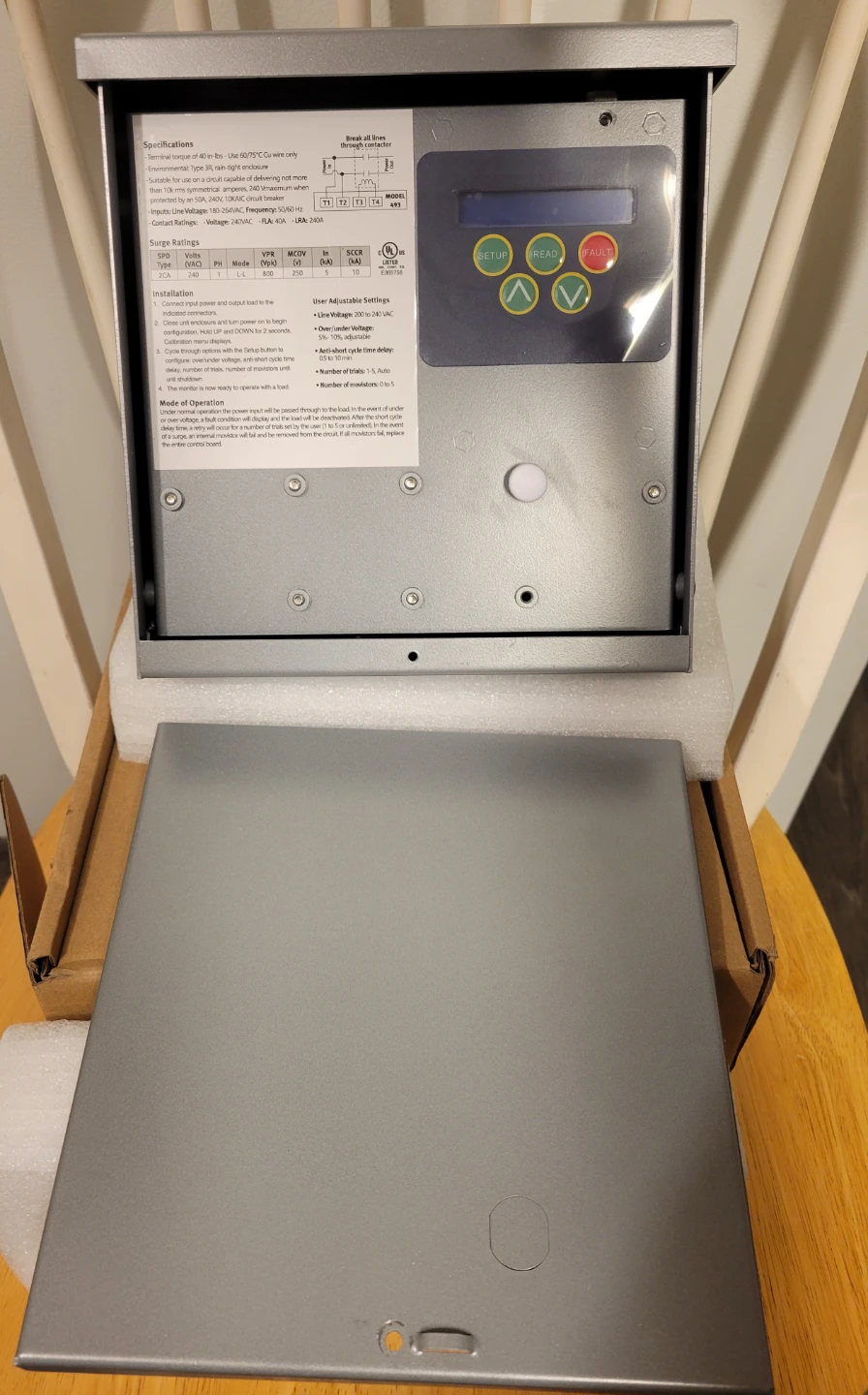Model 493 Single-Phase Voltage Monitor Surge Protect Control Box