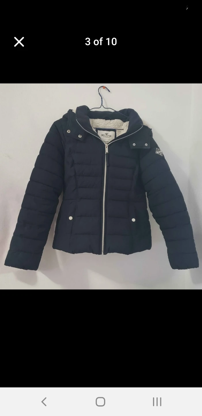 Hollister Navy Puffer Jacket - Medium - photo 4