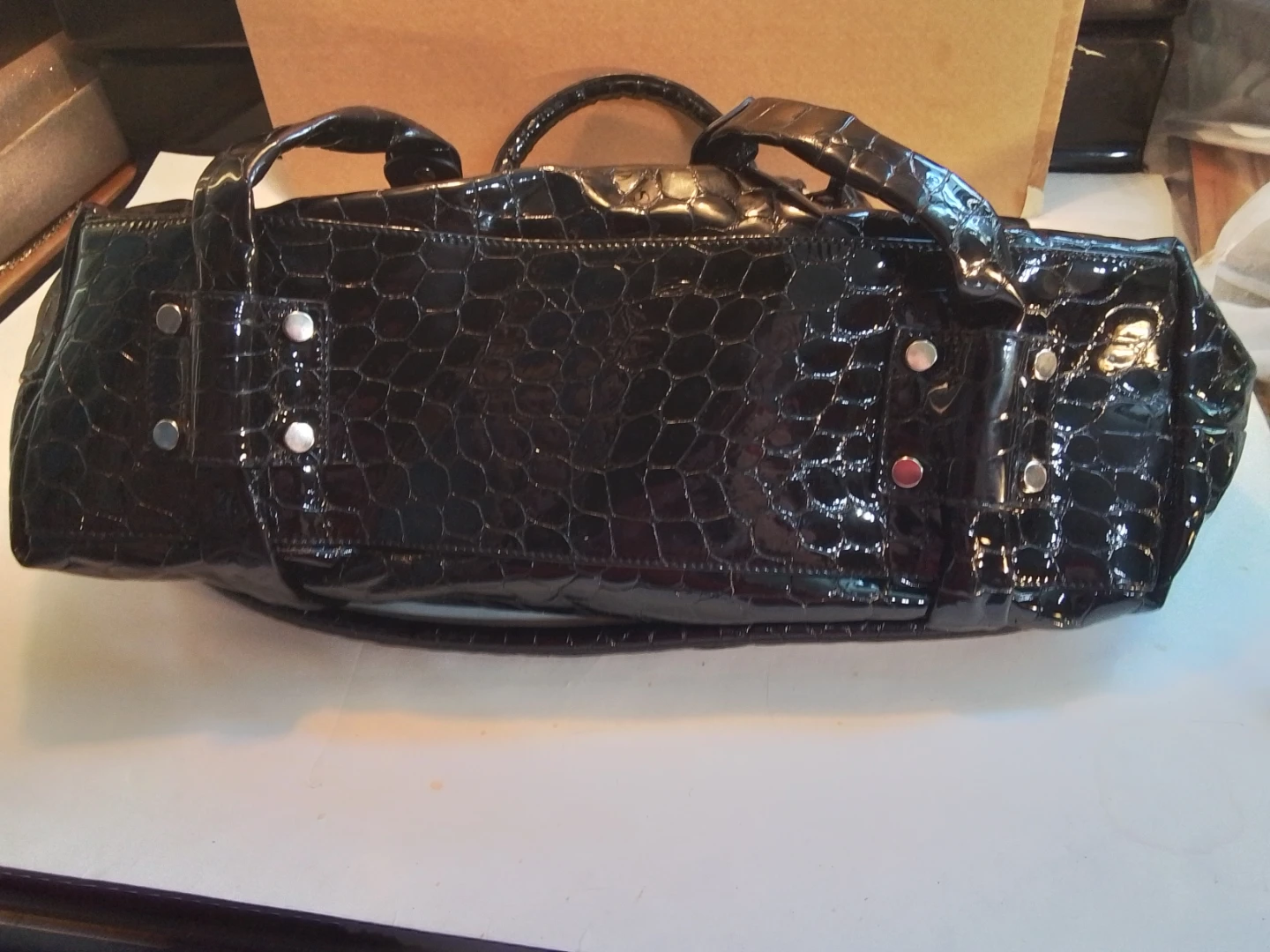 Abro Black Patent Leather Handbag - photo 5