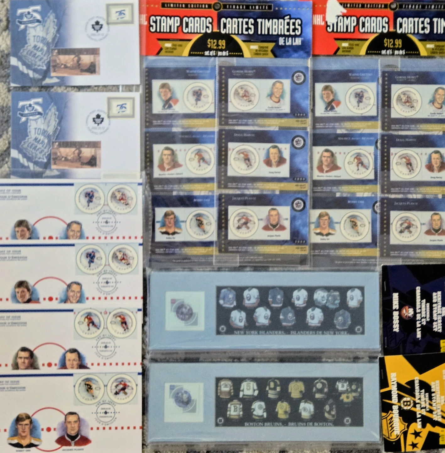 2000-2002 Can.Post Sealed NHL Hockey Stamp Cards & FDC Lot