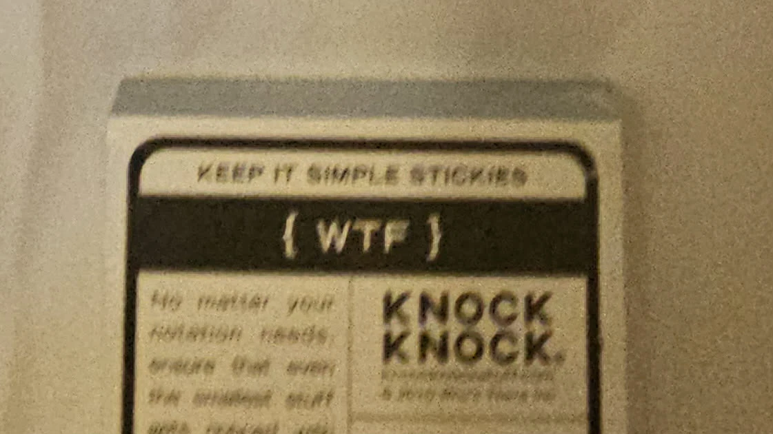 Blue and White Knock Knock WTF Sticky Notepad - photo 5